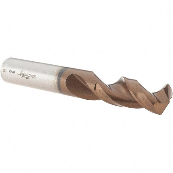 Walter-Titex - 1/2" 130° Parabolic Flute Cobalt Screw Machine Drill Bit - AlCrN Finish, Right Hand Cut, 51mm Flute Length, 102mm OAL, Conical+U Point, Straight Shank - Exact Tool & Supply