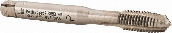 Walter-Prototyp - M10x1.50 Metric, 3 Flute, Bright Finish, Cobalt Spiral Point Tap - Plug Chamfer, Left Hand Thread, 100mm OAL, 20mm Thread Length, 10mm Shank Diam, 6H Class of Fit, Series P202108 - Exact Tool & Supply