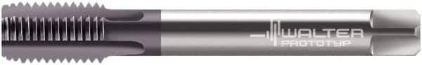 Walter-Prototyp - M8x1.00 Metric Fine 6HX 4 Flute Multilayer TiAlN Finish Solid Carbide Straight Flute Machine Tap - Modified Bottoming, Right Hand Thread, 90mm OAL, 12mm Thread Length, Oversize, Through Coolant - Exact Tool & Supply