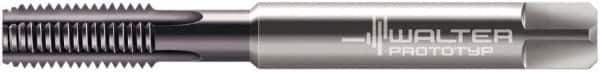 Walter-Prototyp - M8x1.25 Metric 6HX 4 Flute Multilayer TiAlN Finish Solid Carbide Straight Flute Machine Tap - Modified Bottoming, Right Hand Thread, 90mm OAL, 22mm Thread Length, Oversize, Through Coolant - Exact Tool & Supply