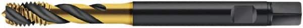 Walter-Prototyp - M5x0.80 Metric 3 Flute 6HX Modified Bottoming Spiral Flute Tap - Cobalt, TiN Finish, 70mm OAL, Right Hand Flute, Right Hand Thread, Series S2051315 - Exact Tool & Supply