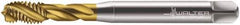 Walter-Prototyp - M7x1.00 Metric 3 Flute 6H Modified Bottoming Spiral Flute Tap - Cobalt, TiN Finish, 80mm OAL, Right Hand Flute, Right Hand Thread, Series 7051775 - Exact Tool & Supply
