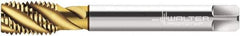 Walter-Prototyp - 5/8-18 UNF 4 Flute 2B Semi-Bottoming Spiral Flute Tap - High Speed Steel, TiN Finish, 100mm OAL, Right Hand Flute, Right Hand Thread, Series TC115 - Exact Tool & Supply