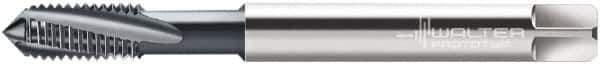 Walter-Prototyp - M3x0.50 Metric 3 Flute 6HX Modified Bottoming Spiral Flute Tap - Powdered Metal, TiCN Finish, 56mm OAL, Right Hand Flute, Right Hand Thread, Series 2041606 - Exact Tool & Supply