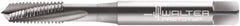 Walter-Prototyp - M6x1.00 Metric 3 Flute 6H Plug Spiral Flute Tap - Cobalt, Bright Finish, 80mm OAL, Right Hand Flute, Right Hand Thread, Series 20411 - Exact Tool & Supply