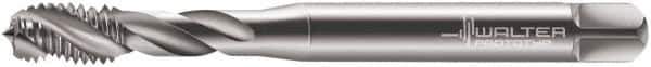 Walter-Prototyp - M3.5x0.60 Metric 3 Flute 6H Modified Bottoming Spiral Flute Tap - Cobalt, Bright Finish, 56mm OAL, Right Hand Flute, Right Hand Thread, Series 7051770 - Exact Tool & Supply