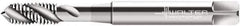 Walter-Prototyp - #8-32 UNC 3 Flute 3B Modified Bottoming Spiral Flute Tap - Cobalt, Bright Finish, 63mm OAL, Right Hand Flute, Right Hand Thread, Series P22509 - Exact Tool & Supply
