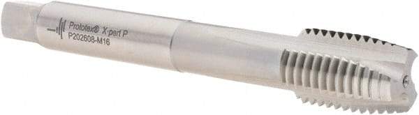 Walter-Prototyp - M16x2.00 Metric, 3 Flute, Bright Finish, Cobalt Spiral Point Tap - Plug Chamfer, Left Hand Thread, 110mm OAL, 25mm Thread Length, 12mm Shank Diam, 6H Class of Fit, Series P202608 - Exact Tool & Supply