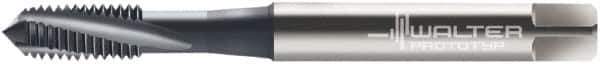 Walter-Prototyp - M5x0.80 Metric 3 Flute 6H Modified Bottoming Spiral Flute Tap - Cobalt, TiCN Finish, 70mm OAL, Right Hand Flute, Right Hand Thread, Series 2041006 - Exact Tool & Supply