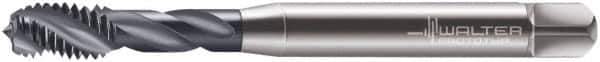 Walter-Prototyp - M3x0.50 Metric 3 Flute 6H Modified Bottoming Spiral Flute Tap - Cobalt, TiCN Finish, 56mm OAL, Right Hand Flute, Right Hand Thread, Series 7051776 - Exact Tool & Supply