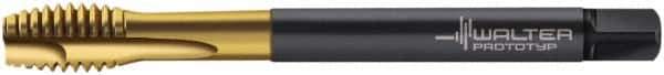 Walter-Prototyp - 1/2-20 UNF, 3 Flute, TiN Finish, Cobalt Spiral Point Tap - Plug Chamfer, Right Hand Thread, 100mm OAL, 12.7mm Thread Length, 9.32mm Shank Diam, 2B Class of Fit, Series AS2326005 - Exact Tool & Supply