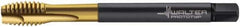 Walter-Prototyp - 1/2-20 UNF, 3 Flute, TiN Finish, Cobalt Spiral Point Tap - Plug Chamfer, Right Hand Thread, 100mm OAL, 12.7mm Thread Length, 9.32mm Shank Diam, 2B Class of Fit, Series AS2326005 - Exact Tool & Supply