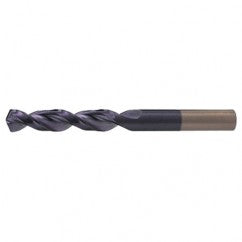 #23 RHS / RHC HSS-CO 8% (M42) 135 Degree Split Point Q-Cobalt Wide Land Parabolic Drill - TiAlN - Exact Tool & Supply