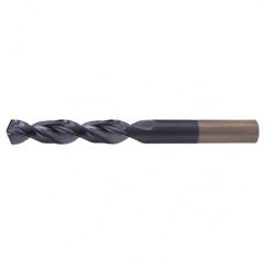 #10 RHS / RHC HSS-CO 8% (M42) 135 Degree Split Point Q-Cobalt Wide Land Parabolic Drill - TiAlN - Exact Tool & Supply