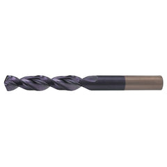 5/8 RHS / RHC HSS-CO 8% (M42) 135 Degree Split Point Q-Cobalt Wide Land Parabolic Drill - TiAlN - Exact Tool & Supply