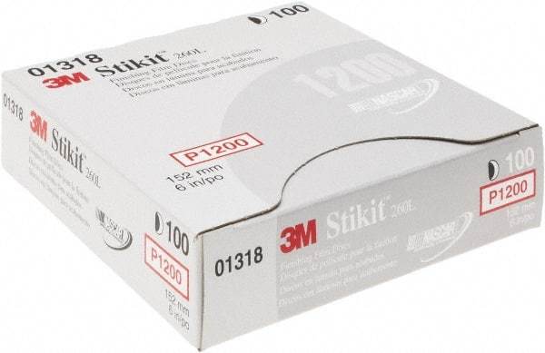 3M - Adhesive PSA Disc - Ultra Fine Grade, White, Film Backing, Flexible, Use with Random Orbital Sanders - Exact Tool & Supply