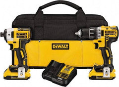 DeWALT - 20 Volt Cordless Tool Combination Kit - Includes Brushless Compact Drill/Driver & Impact Driver, Lithium-Ion Battery Included - Exact Tool & Supply