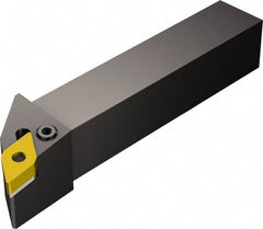 Sandvik Coromant - PDJNR/L, Left Hand Cut, -3° Lead Angle, 25mm Shank Height x 25mm Shank Width, Negative Rake Indexable Turning Toolholder - 150mm OAL, DNMG 11 04 08, DNMG 332 Insert Compatibility, Series T-Max P - Exact Tool & Supply