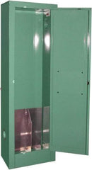 Securall Cabinets - 1 Door, Green Steel Standard Safety Cabinet for Flammable and Combustible Liquids - 44" High x 14" Wide x 9" Deep, Manual Closing Door, 3 Point Key Lock, D, E Cylinder Capacity - Exact Tool & Supply