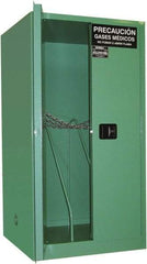 Securall Cabinets - 2 Door, Green Steel Standard Safety Cabinet for Flammable and Combustible Liquids - 65" High x 34" Wide x 34" Deep, Manual Closing Door, 3 Point Key Lock, H Cylinder Capacity - Exact Tool & Supply