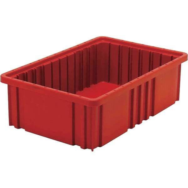 Quantum Storage - 40 Lb Load Capacity Red Polypropylene Dividable Container - Stacking, 5" Long x 10.9" Wide x 16-1/2" High - Exact Tool & Supply