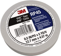 3M - 3/4" x 5 Yd Acrylic Adhesive Double Sided Tape - 0.04" Thick, Polyethylene Foam Liner, Series RP45 - Exact Tool & Supply