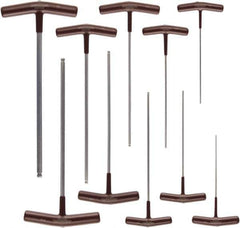 Paramount - 10 Piece T-Handle Cushion Grip Ball End Hex Key Set - Hex Range 3/32 to 3/8", Protanium High Torque Steel - Exact Tool & Supply
