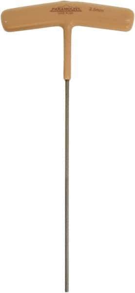 Paramount - 2.5mm Hex, T-Handle Cushion Grip, Hex Key - 6-51/64" OAL, Protanium High Torque Steel, Metric System of Measurement - Exact Tool & Supply