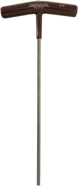 Paramount - 3/16" Hex, T-Handle Cushion Grip, Ball End Hex Key - 9-51/64" OAL, Protanium High Torque Steel, Inch System of Measurement - Exact Tool & Supply