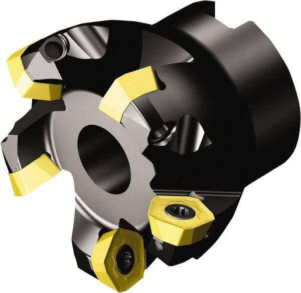 Sandvik Coromant - 48.3mm Cut Diam, 22mm Arbor Hole, 2mm Max Depth of Cut, 19° Indexable Chamfer & Angle Face Mill - 4 Inserts, 419R-1405 Insert, Right Hand Cut, Series CoroMill 419 - Exact Tool & Supply