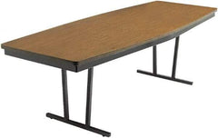 Barricks - 36" Long x 96" Wide x 30" High, Folding Table - Walnut & Black - Exact Tool & Supply