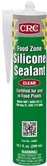 CRC - 10.1 oz Cartridge Clear Hydroxy-Terminated Polydimethylsiloxane/Silica Food Grade Silicone Sealant - -70 to 400°F Operating Temp, 60 min Tack Free Dry Time, 24 hr Full Cure Time - Exact Tool & Supply