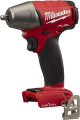 Milwaukee Tool - 3/8" Drive 18 Volt Pistol Grip Cordless Impact Wrench & Ratchet - 2,500 RPM, 0 to 3,200 BPM, 210 Ft/Lb Torque, Lithium-Ion Batteries Not Included - Exact Tool & Supply