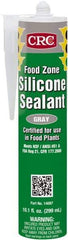 CRC - 10.1 oz Cartridge Gray Hydroxy-Terminated Polydimethylsiloxane/Silica Food Grade Silicone Sealant - -70 to 400°F Operating Temp, 60 min Tack Free Dry Time, 24 hr Full Cure Time - Exact Tool & Supply