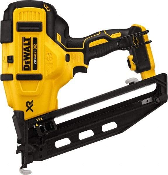 DeWALT - Cordless Cordless Brushless Finish Nailer - 16 Gauge Nail Diam, 1-1/4 to 2-1/2" Long Nail, Lithium-Ion Batteries Not Included - Exact Tool & Supply