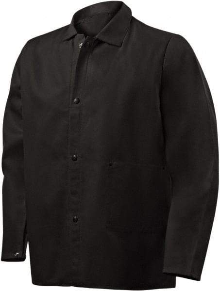 Steiner - Size XL Flame Resistant/Retardant Jacket - Black, Cotton & Nylon, Snaps Closure, 52 to 54" Chest - Exact Tool & Supply