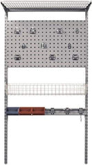 Triton - 33" Long Gray Pegboard Wall Mounted Storage - For Use with LocBoards, LocHook Assts, Wire Shelves, Wire Baskets, Hanging Bins & Mounting Hardware - Exact Tool & Supply