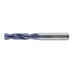 Screw Machine Length Drill Bit: 0.689″ Dia, 140 °, Solid Carbide Coated, Right Hand Cut, Spiral Flute, Straight-Cylindrical Shank, Series DC150-03-A0