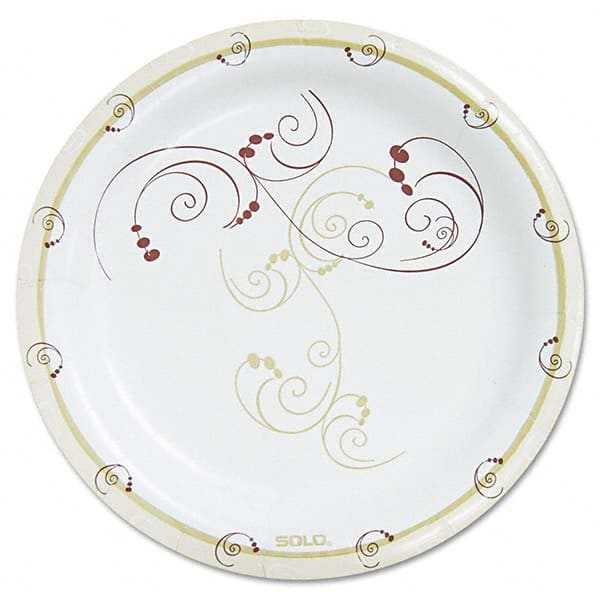 DART - Symphony Paper Dinnerware, Heavyweight Plate, 9", Tan, 125/Pack - Exact Tool & Supply