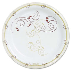 DART - Symphony Paper Dinnerware, Heavyweight Plate, 9", Tan, 125/Pack - Exact Tool & Supply