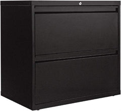 ALERA - 30" Wide x 28.38" High x 19-1/4" Deep, 2 Drawer Lateral File - Steel, Black - Exact Tool & Supply