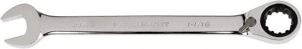 Paramount - 1-1/16" 12 Point Combination Wrench - 14-1/8" OAL, Chrome Vanadium Steel, Mirror Chrome Finish - Exact Tool & Supply