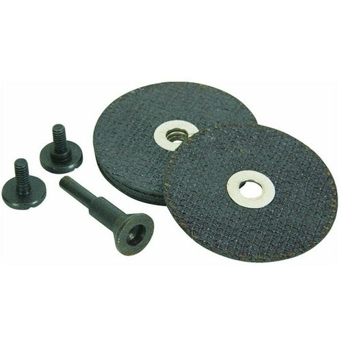 Vortec 6-Piece Cut-Off Wheel Kit, Mandrel and 5 ea. 3″ × 1/16″ × 3/8″ Wheels - Exact Tool & Supply