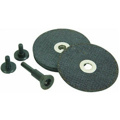 Vortec 6-Piece Cut-Off Wheel Kit, Mandrel and 5 ea. 3″ × 1/16″ × 3/8″ Wheels - Exact Tool & Supply