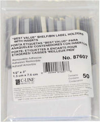 C-LINE - 3" Long x 1/2" Wide, Self Adhesive Back, Label Holder - Clear - Exact Tool & Supply
