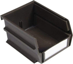 Triton - 12 Lb. Load Capacity, 7-3/8" Deep, Brown Polypropylene Hopper Stacking Bin - 3" High x 4-1/8" Wide x 7-3/8" Long - Exact Tool & Supply