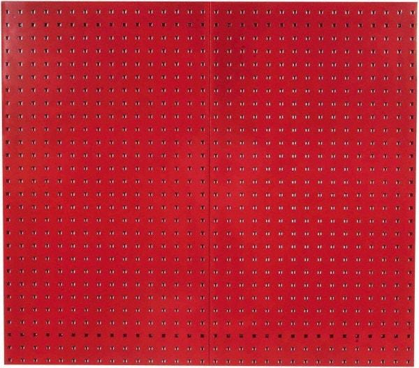 Triton - 24" Wide x 42-1/2" High Industrial Steel Tool Peg Board System - 2 Panels, Steel with Epoxy Coating, Red - Exact Tool & Supply