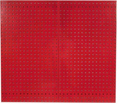 Triton - 24" Wide x 42-1/2" High Industrial Steel Tool Peg Board System - 2 Panels, Steel with Epoxy Coating, Red - Exact Tool & Supply