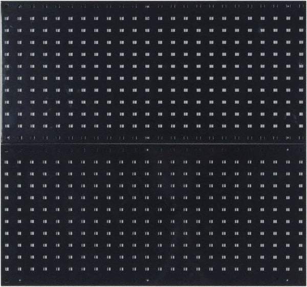 Triton - 18" Wide x 36" High Industrial Steel Tool Peg Board System - 2 Panels, Steel with Epoxy Coating, Black - Exact Tool & Supply