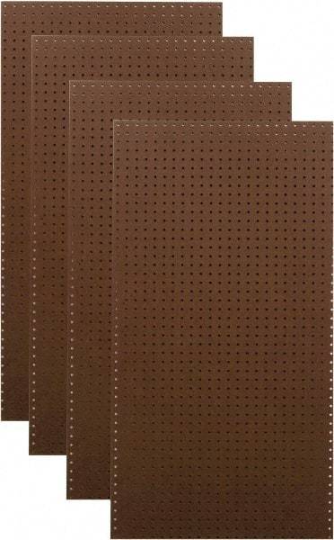Triton - 24" Wide x 48" High Peg Board Storage Board - 4 Panels, Hardboard, Brown - Exact Tool & Supply